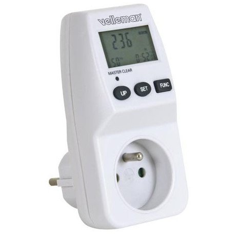 Prise wattmètre avec compteur de puissance et consommation des kW
