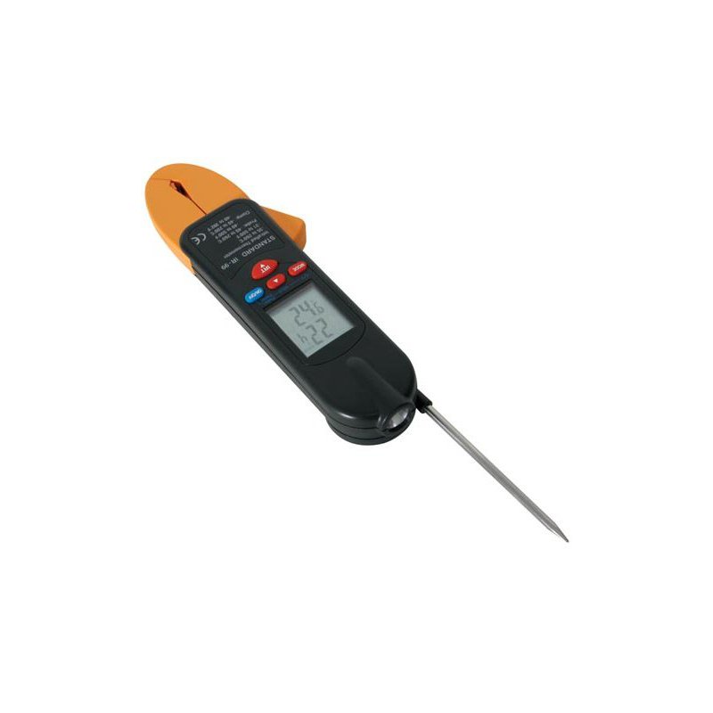 Thermomètre de contact (pince à tuyau), infrarouge et sonde gaz ou liquide.  DVM99